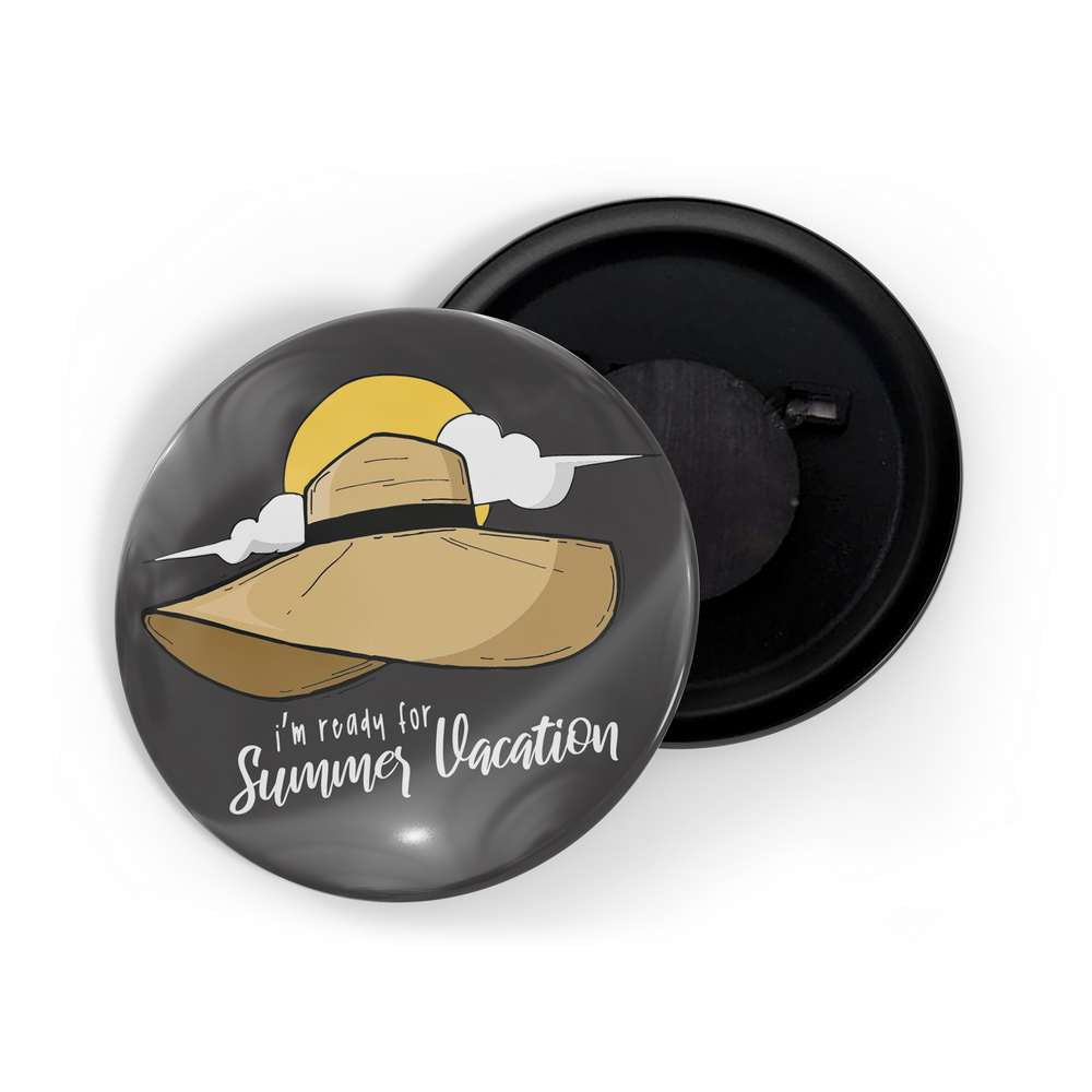 dhcrafts Fridge Magnet Black I'm Ready For Summer Vacation Adventure Glossy Finish Design Pack of 1 (58mm)